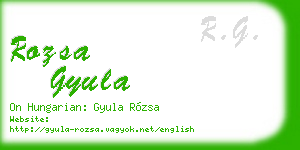 rozsa gyula business card